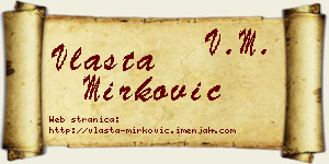 Vlasta Mirković vizit kartica